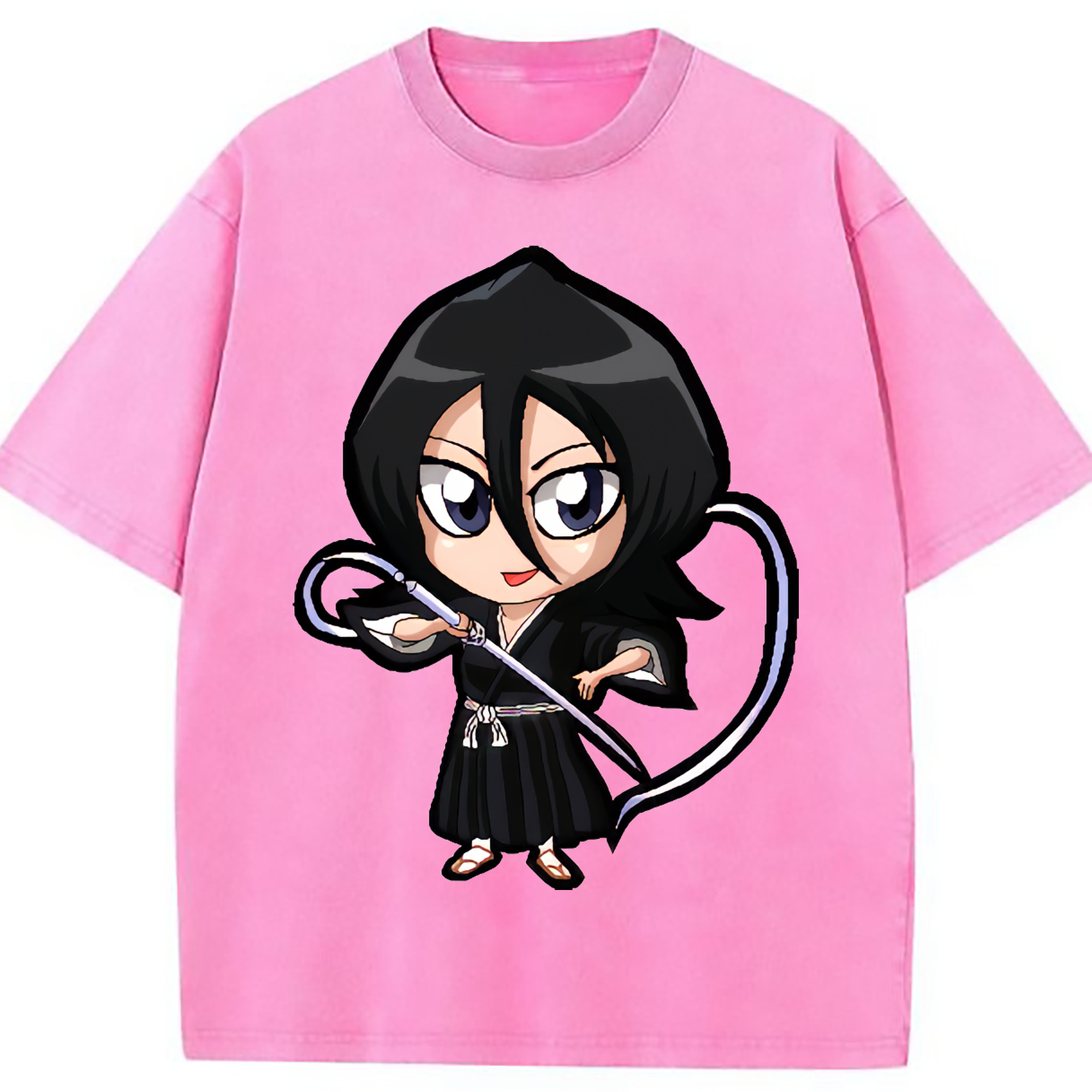 （画像用） ブリーチ 朽木ルキア BLEACH Kuchiki Rukia 綿100% ヴィンテージ風 半袖Tシャツ（フロントプリント）